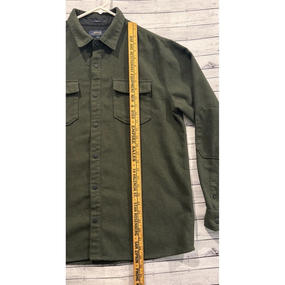 ROARK Mens Nordsman Heavy Flannel Shirt Jacket Sz L Wool Blend Snap Button - Picture 9 of 16